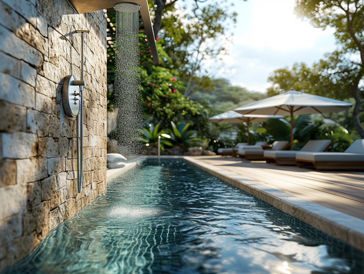 douche piscine